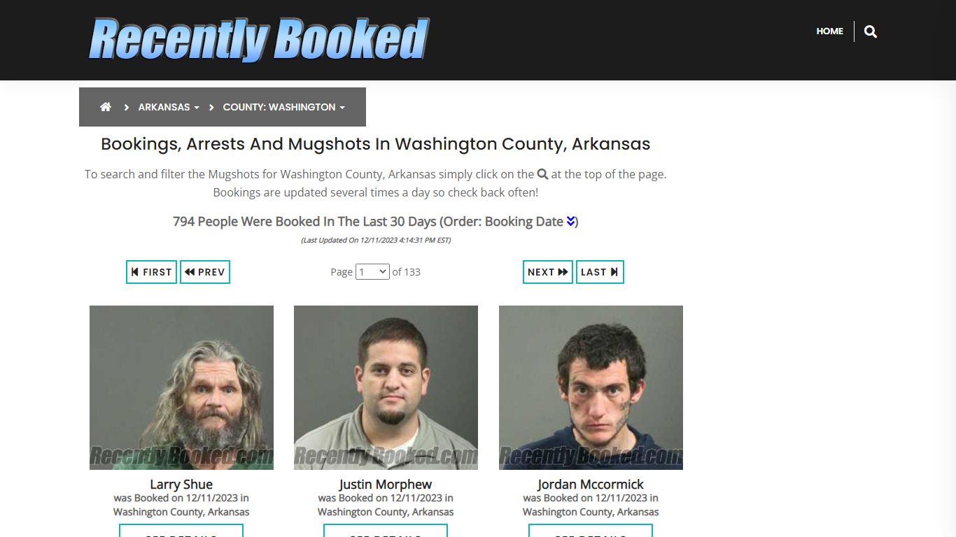 Bookings, Arrests and Mugshots in Washington County, Arkansas