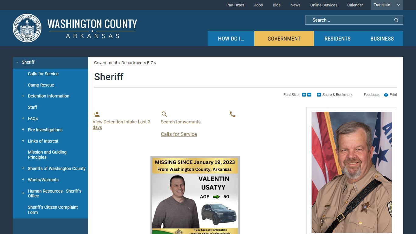 Sheriff | Washington County, AR